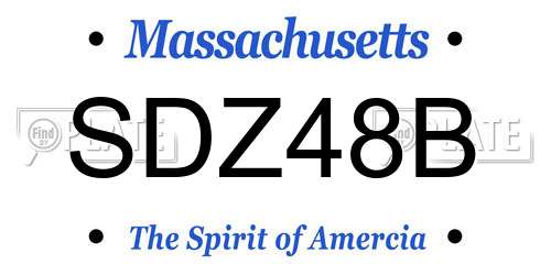 SDZ48B Massachusetts License Plate