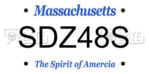 SDZ48S Massachusetts License Plate