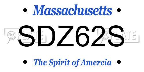 SDZ62S Massachusetts License Plate