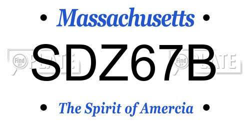 SDZ67B Massachusetts License Plate