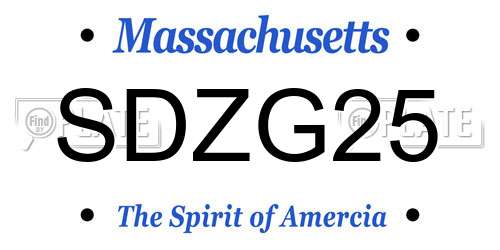 SDZG25 Massachusetts License Plate