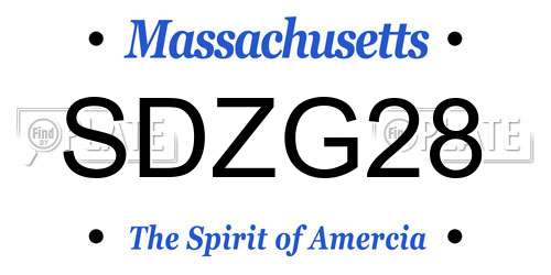 SDZG28 Massachusetts License Plate