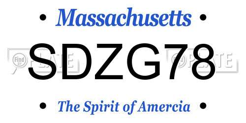 SDZG78 Massachusetts License Plate