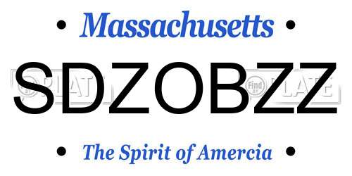 SDZOBZZ Massachusetts License Plate