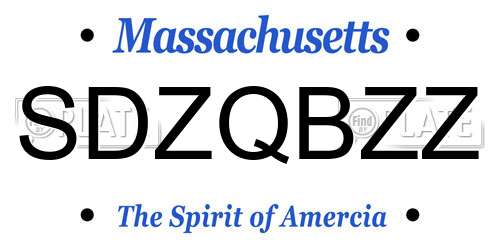 SDZQBZZ Massachusetts License Plate