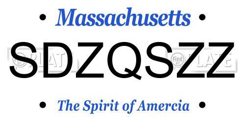 SDZQSZZ Massachusetts License Plate