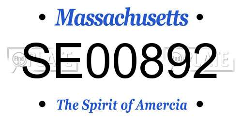 SE00892 Massachusetts License Plate