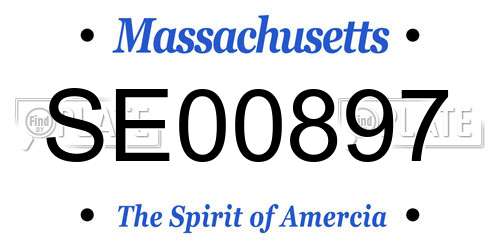 SE00897 Massachusetts License Plate