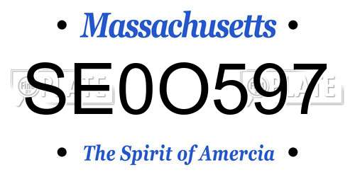 SE0O597 Massachusetts License Plate