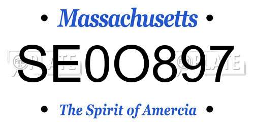 SE0O897 Massachusetts License Plate