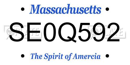 SE0Q592 Massachusetts License Plate