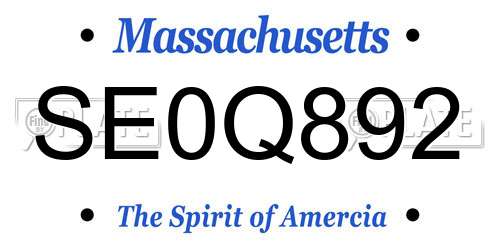 SE0Q892 Massachusetts License Plate