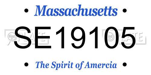 SE19105 Massachusetts License Plate