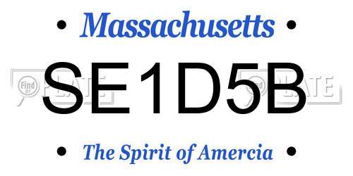 SE1D5B Massachusetts License Plate