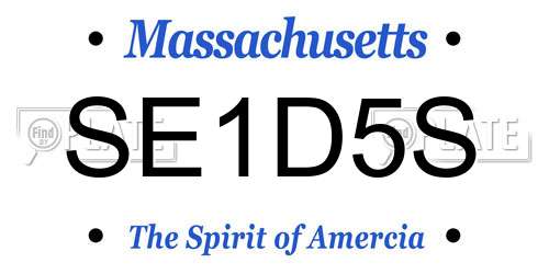 SE1D5S Massachusetts License Plate