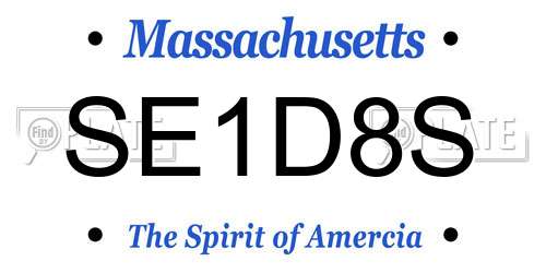 SE1D8S Massachusetts License Plate