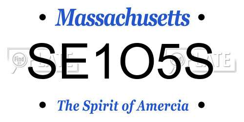 SE1O5S Massachusetts License Plate