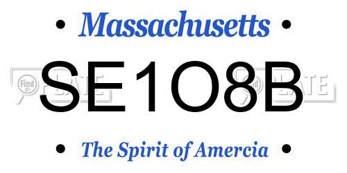 SE1O8B Massachusetts License Plate