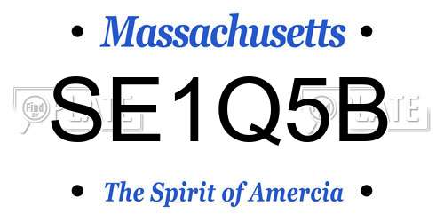 SE1Q5B Massachusetts License Plate