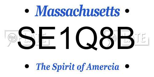 SE1Q8B Massachusetts License Plate