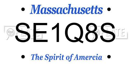 SE1Q8S Massachusetts License Plate