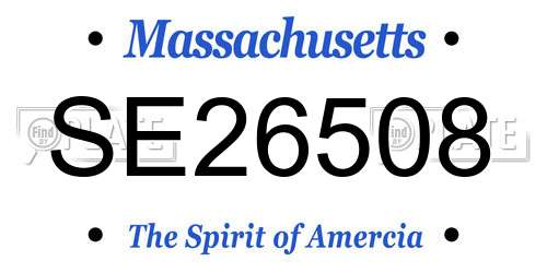 SE26508 Massachusetts License Plate