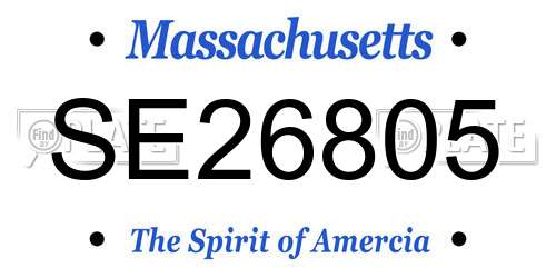 SE26805 Massachusetts License Plate