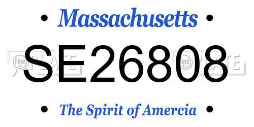 SE26808 Massachusetts License Plate