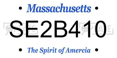SE2B410 Massachusetts License Plate
