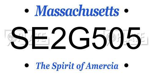 SE2G505 Massachusetts License Plate
