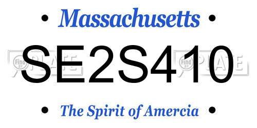 SE2S410 Massachusetts License Plate