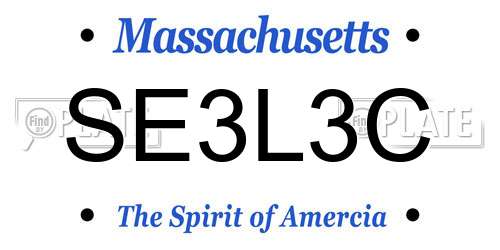 SE3L3C Massachusetts License Plate