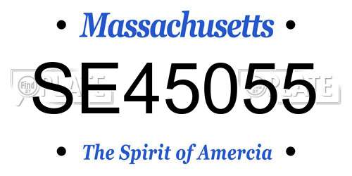 SE45055 Massachusetts License Plate