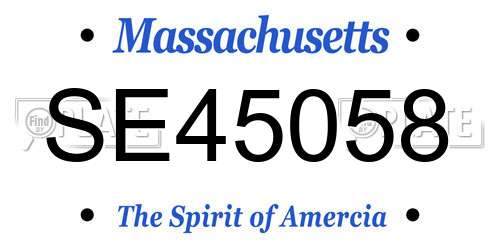 SE45058 Massachusetts License Plate