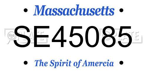 SE45085 Massachusetts License Plate