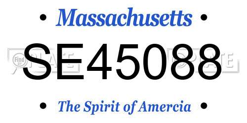 SE45088 Massachusetts License Plate