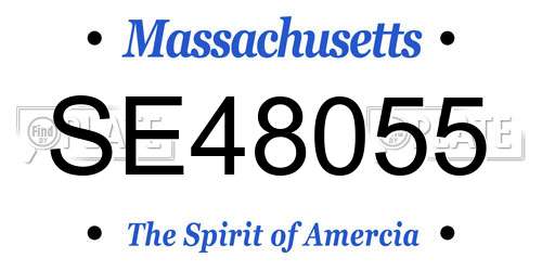 SE48055 Massachusetts License Plate