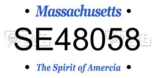 SE48058 Massachusetts License Plate