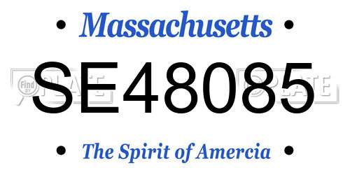 SE48085 Massachusetts License Plate