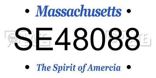 SE48088 Massachusetts License Plate