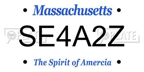 SE4A2Z Massachusetts License Plate