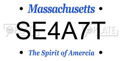 SE4A7T Massachusetts License Plate