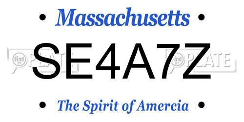 SE4A7Z Massachusetts License Plate