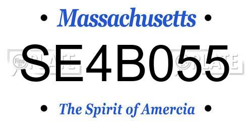 SE4B055 Massachusetts License Plate