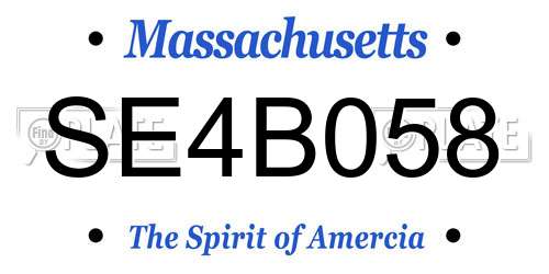SE4B058 Massachusetts License Plate