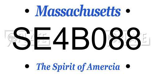 SE4B088 Massachusetts License Plate