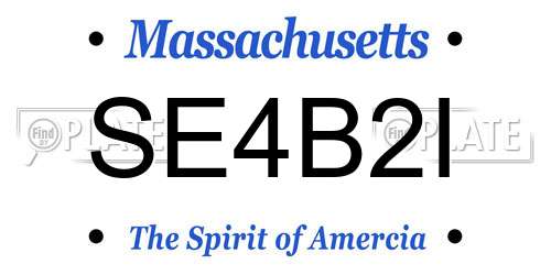SE4B2I Massachusetts License Plate