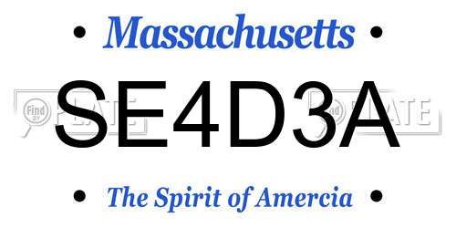 SE4D3A Massachusetts License Plate