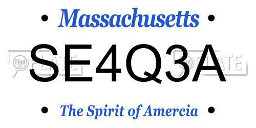 SE4Q3A Massachusetts License Plate