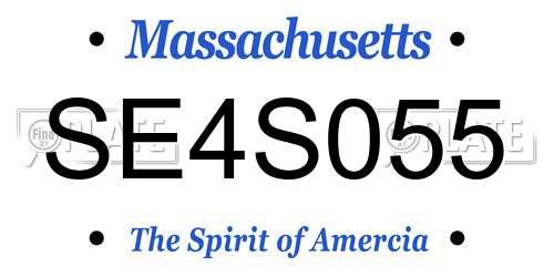SE4S055 Massachusetts License Plate